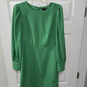 J. Crew Jade Green Long Sleeve Casual Dress in 365 Crepe Size 10